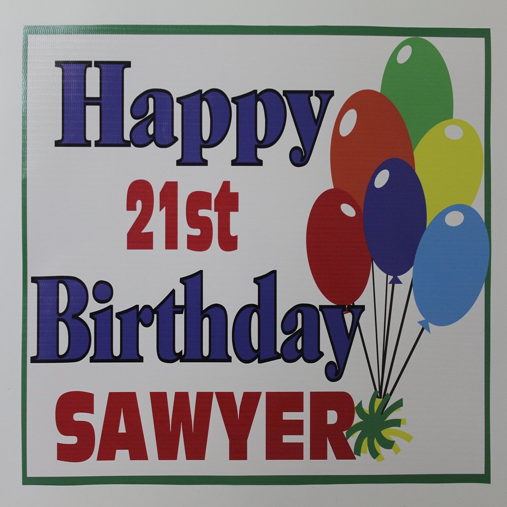 Happy Birthday Boy Vinyl Party Banner 18" x 24"