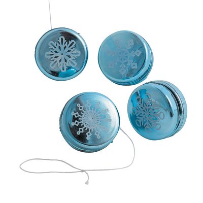 Mini Metallic Snowflake YoYos - 12 Piece