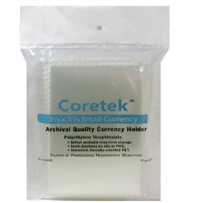 Coretek 3 1/8 x 5 1/4 Small Currency Holder ARCHIVAL Quality