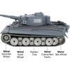 1/16 2.4ghz Remote Control German Tiger I Gray Color Tank Adults Model Toy(Upgraded/Metal Road Wheel & Tracks & Sprocket Wheel & Idle Wheel)(Steel Gear Gearbox)(5000mah Nimh Battery)(Airsoft) view 2