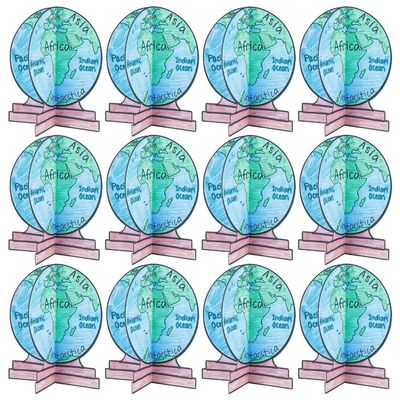 Fun Express Cyo Globe Craft Kit - VBS Vacation Bible School Supplies/Decor - 12 Pieces - Educational and Learning Activities for Kids