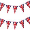 40m/130ft Long Union Jack Bunting Banner with 100 Triangle Flags Sports Royal Events Street Party Decorations Pub BBQ Great Britain Support view 3