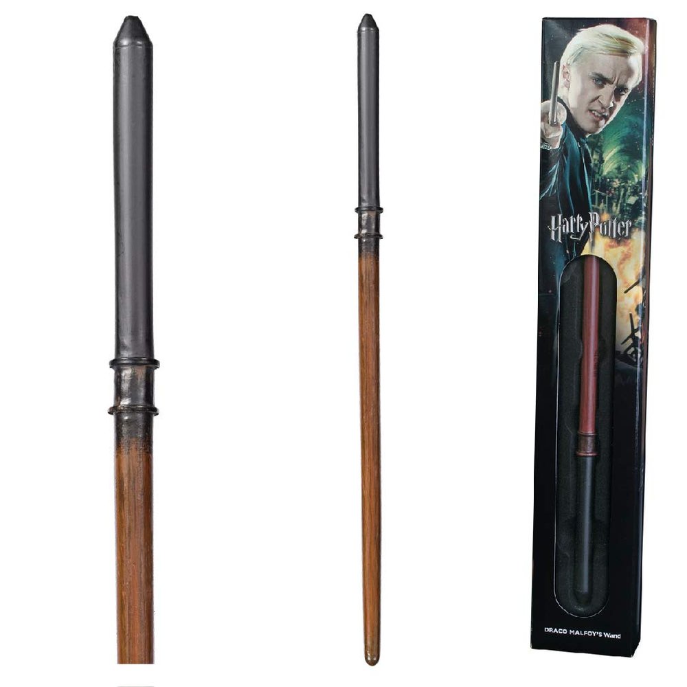 The Noble Collection - Draco Malfoy Wand in A Standard Windowed Box - 13in (34cm) Wizarding World Wand - Harry Potter Film Set Movie Props Wands