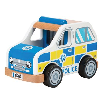 Tidlo T0508 Wooden Police Car, Multi Color