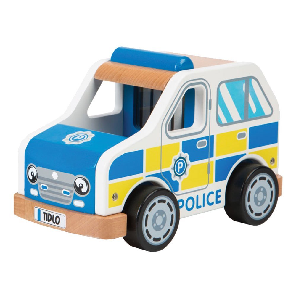 Tidlo T0508 Wooden Police Car, Multi Color