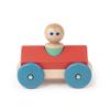 3 Piece Tegu Magnetic Racer Building Block Set, Poppy view 1