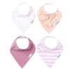 Copper Pearl 4 Pack Soft Cotton Baby Bibs for Drooling and Teething, Absorbent Drool Bibs for Baby Girl and Boy, Adjustable to Fit Newborns to Toddlers, Tons of Styles (Lola) view 1