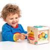 Le Toy Van - Wooden Educational Multi-Sensory Activity Cube with Spinning Wheel | Petilou Range Wood Baby Toy | Suitable for Boy Or Girl 2 Year Old + view 2