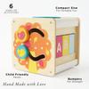 Le Toy Van - Wooden Educational Multi-Sensory Activity Cube with Spinning Wheel | Petilou Range Wood Baby Toy | Suitable for Boy Or Girl 2 Year Old + view 3
