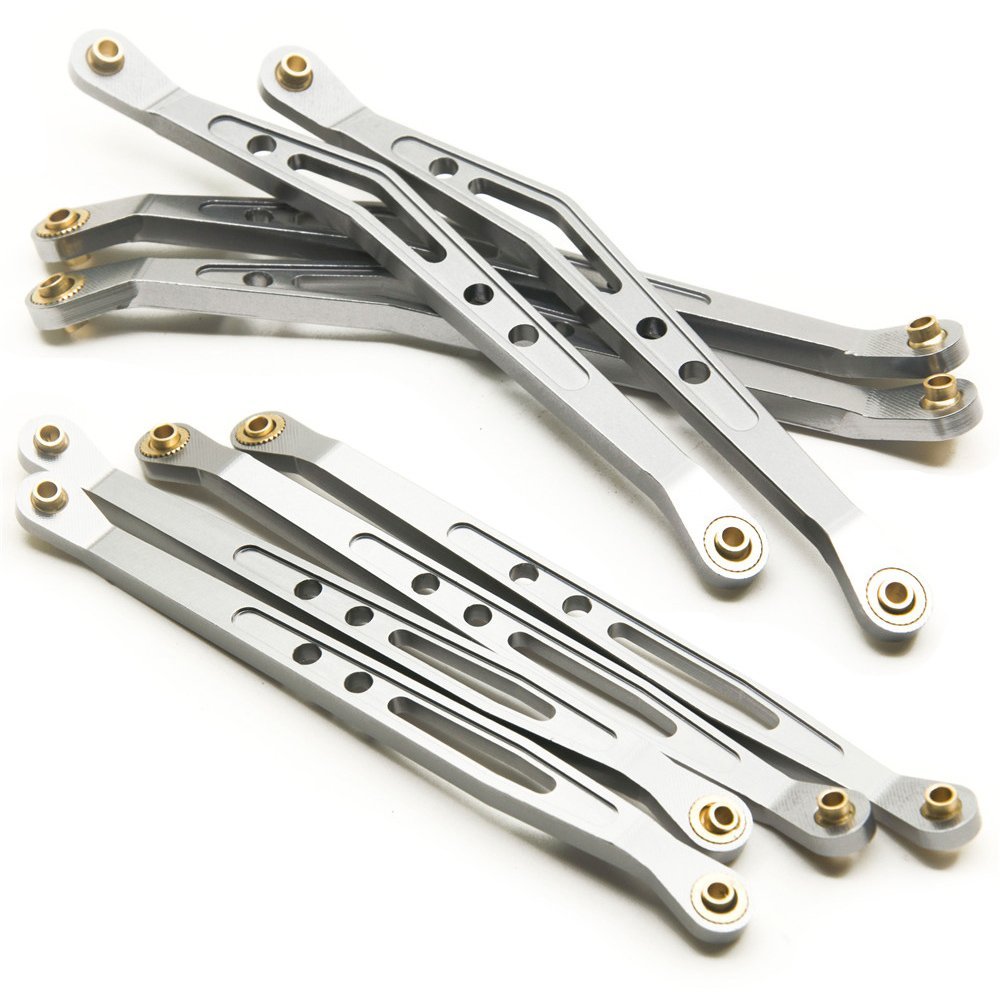 Alum Alloy Lower & Upper Suspension Link Rod Linkage for 1:10 RC Axial Wraith #B (Titanium)