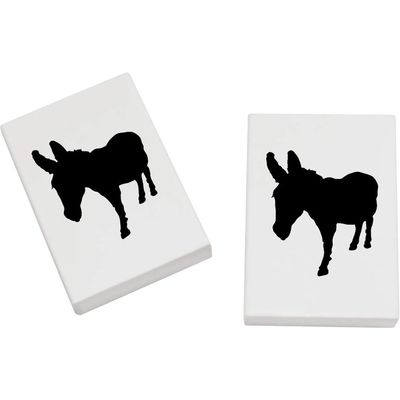 Azeeda 2 x 45mm 'Donkey Silhouette' Erasers/Rubbers (ER00011525)