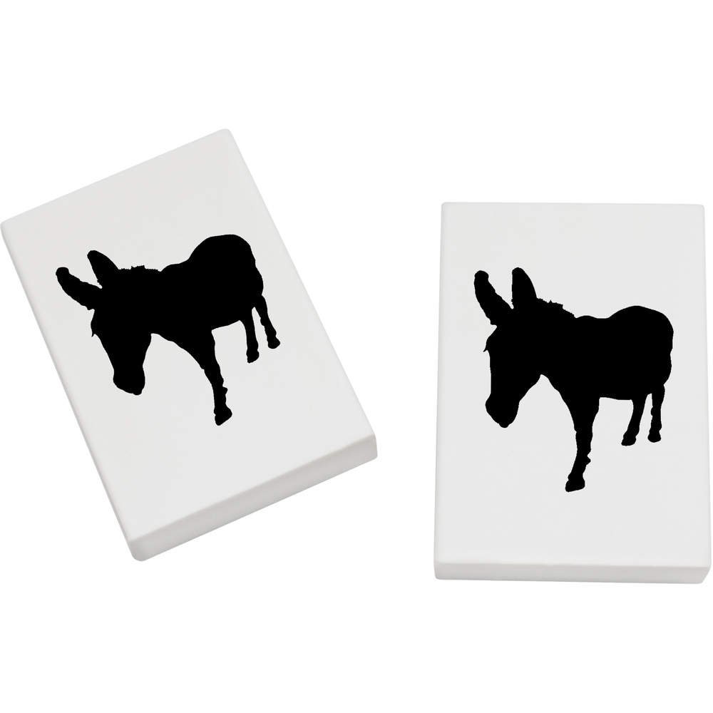 Azeeda 2 x 45mm 'Donkey Silhouette' Erasers/Rubbers (ER00011525)