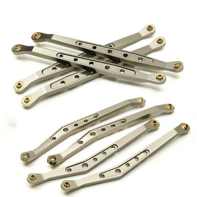 8Pcs Set CNC Aluminum Lower & Upper Suspension Link Rod Linkage for 1/10 RC Axial Wraith #A (Titanium)