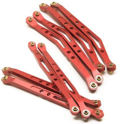 Alum Alloy Lower & Upper Suspension Link Rod Linkage for 1:10 RC Axial Wraith #B (Red)