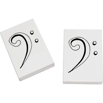 Azeeda 2 x 45mm 'Bass Clef' Erasers/Rubbers (ER00011910)