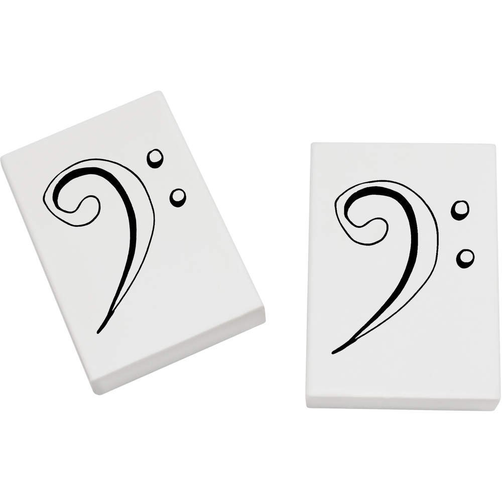 Azeeda 2 x 45mm 'Bass Clef' Erasers/Rubbers (ER00011910)