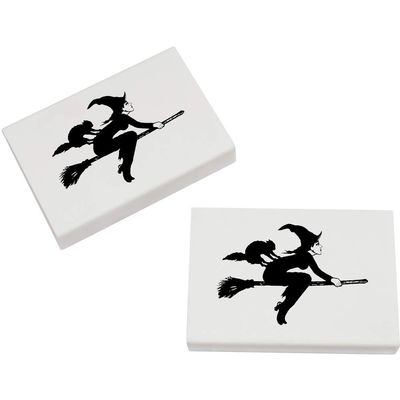 Azeeda 2 x 45mm 'Flying Witch' Erasers/Rubbers (ER00016708)
