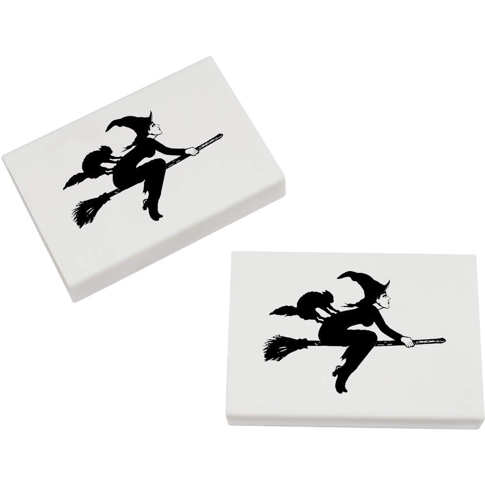 Azeeda 2 x 45mm 'Flying Witch' Erasers/Rubbers (ER00016708)