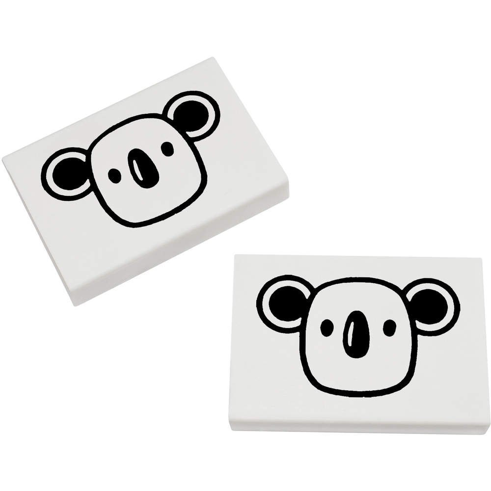 Azeeda 2 x 45mm 'Koala Face' Erasers/Rubbers (ER00017213)