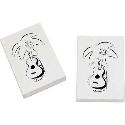 Azeeda 2 x 45mm 'Palm Tree Ukulele' Erasers/Rubbers (ER00014133)