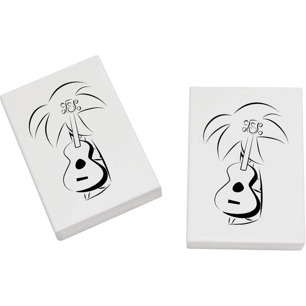 Azeeda 2 x 45mm 'Palm Tree Ukulele' Erasers/Rubbers (ER00014133)