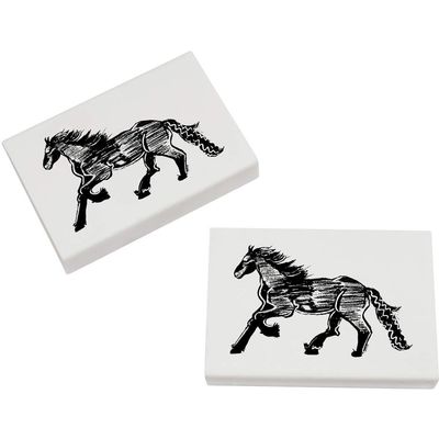 Azeeda 2 x 45mm 'Galloping Horse' Erasers/Rubbers (ER00014265)