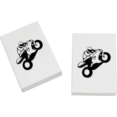 Azeeda 2 x 45mm 'Motorbike' Erasers/Rubbers (ER00016795)