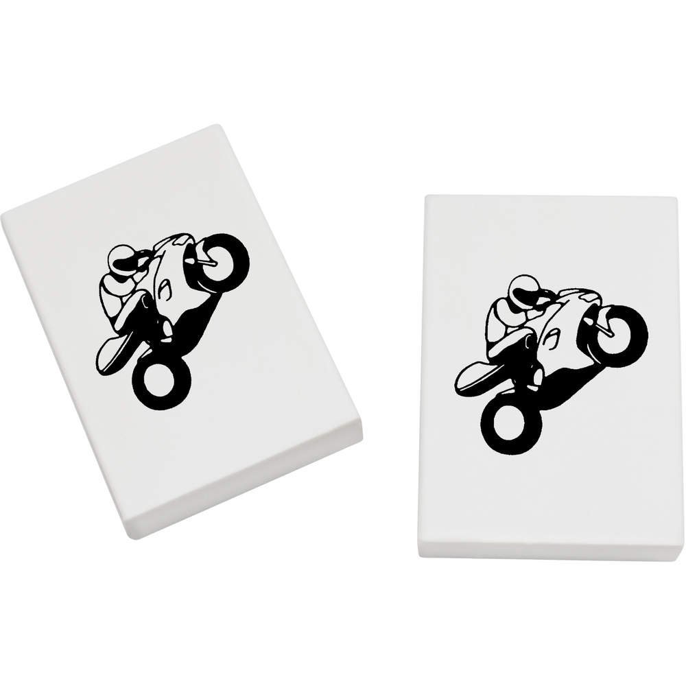 Azeeda 2 x 45mm 'Motorbike' Erasers/Rubbers (ER00016795)
