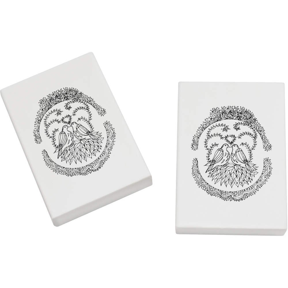 Azeeda 2 x 45mm 'Two Turtle Doves' Erasers/Rubbers (ER00006717)