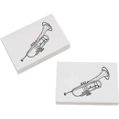 Azeeda 2 x 45mm 'Trumpet' Erasers/Rubbers (ER00008650)