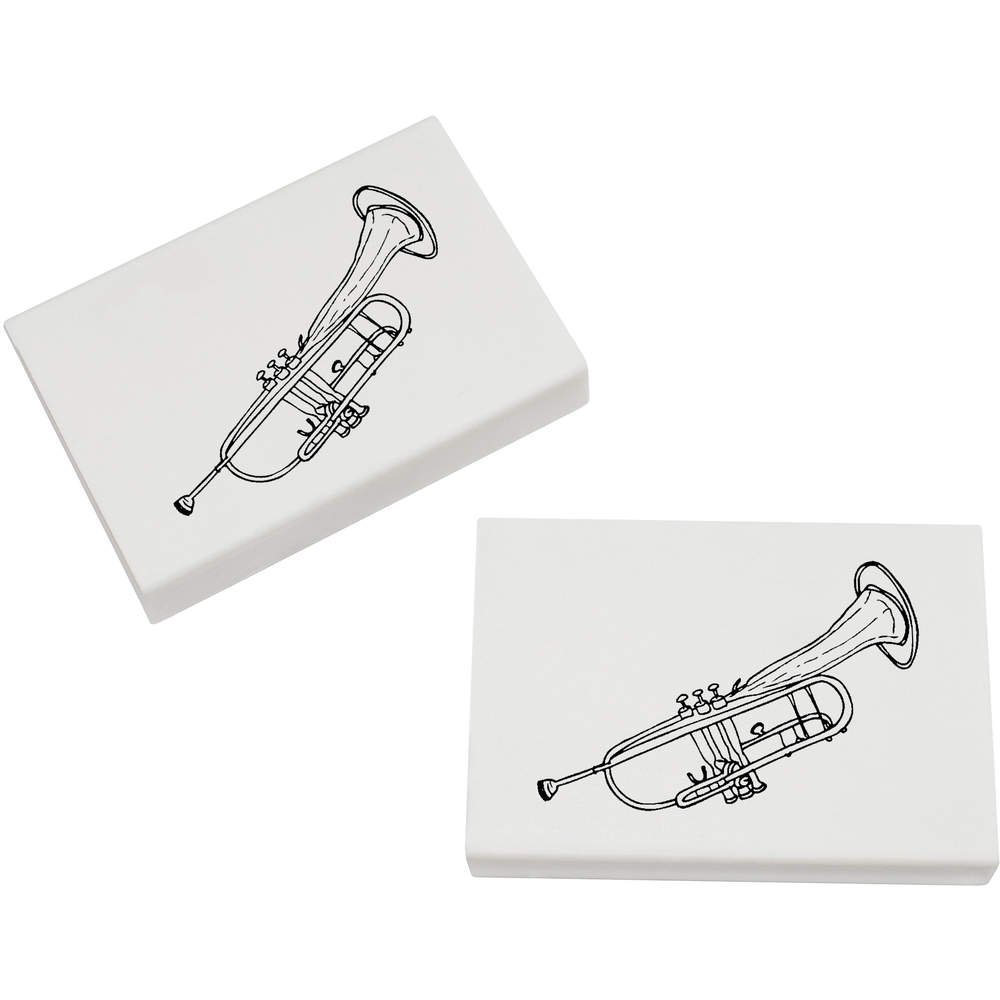 Azeeda 2 x 45mm 'Trumpet' Erasers/Rubbers (ER00008650)