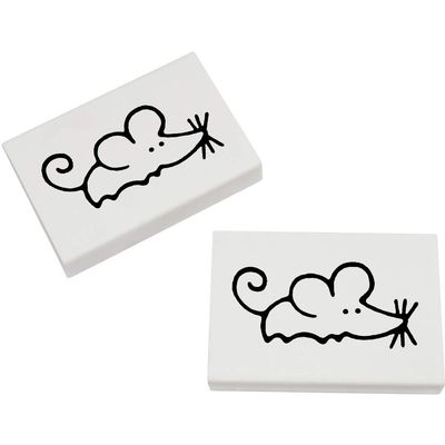 Azeeda 2 x 45mm 'Cute Mouse' Erasers/Rubbers (ER00017005)