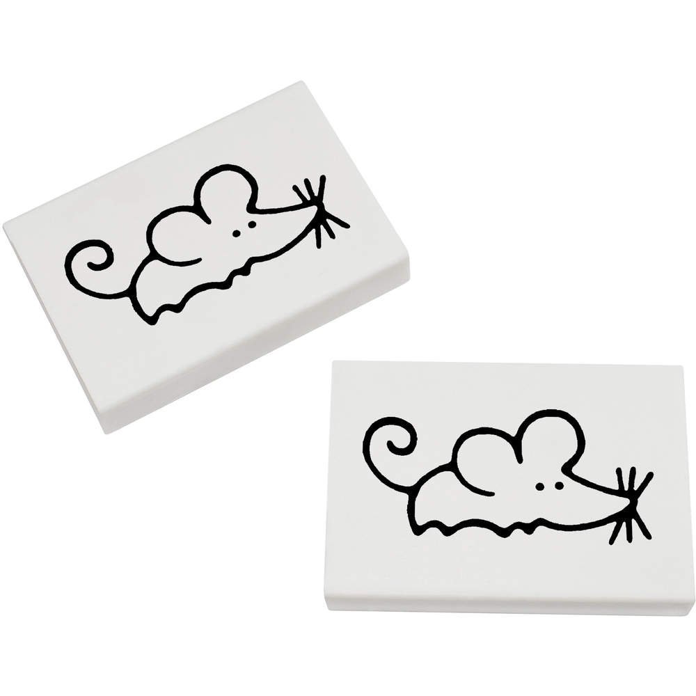 Azeeda 2 x 45mm 'Cute Mouse' Erasers/Rubbers (ER00017005)