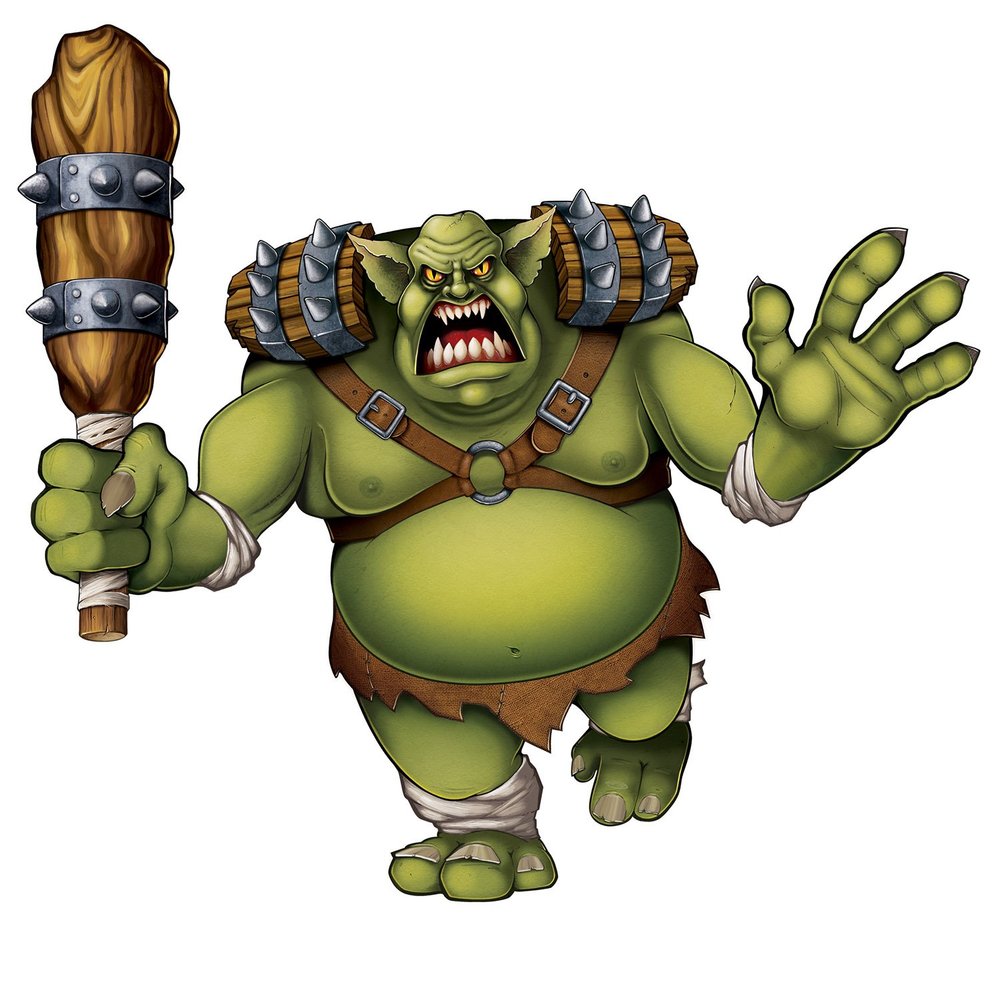 Club Pack Fantasy Jointed Troll Running with Club, Box Contains 12 Jointed Trolls