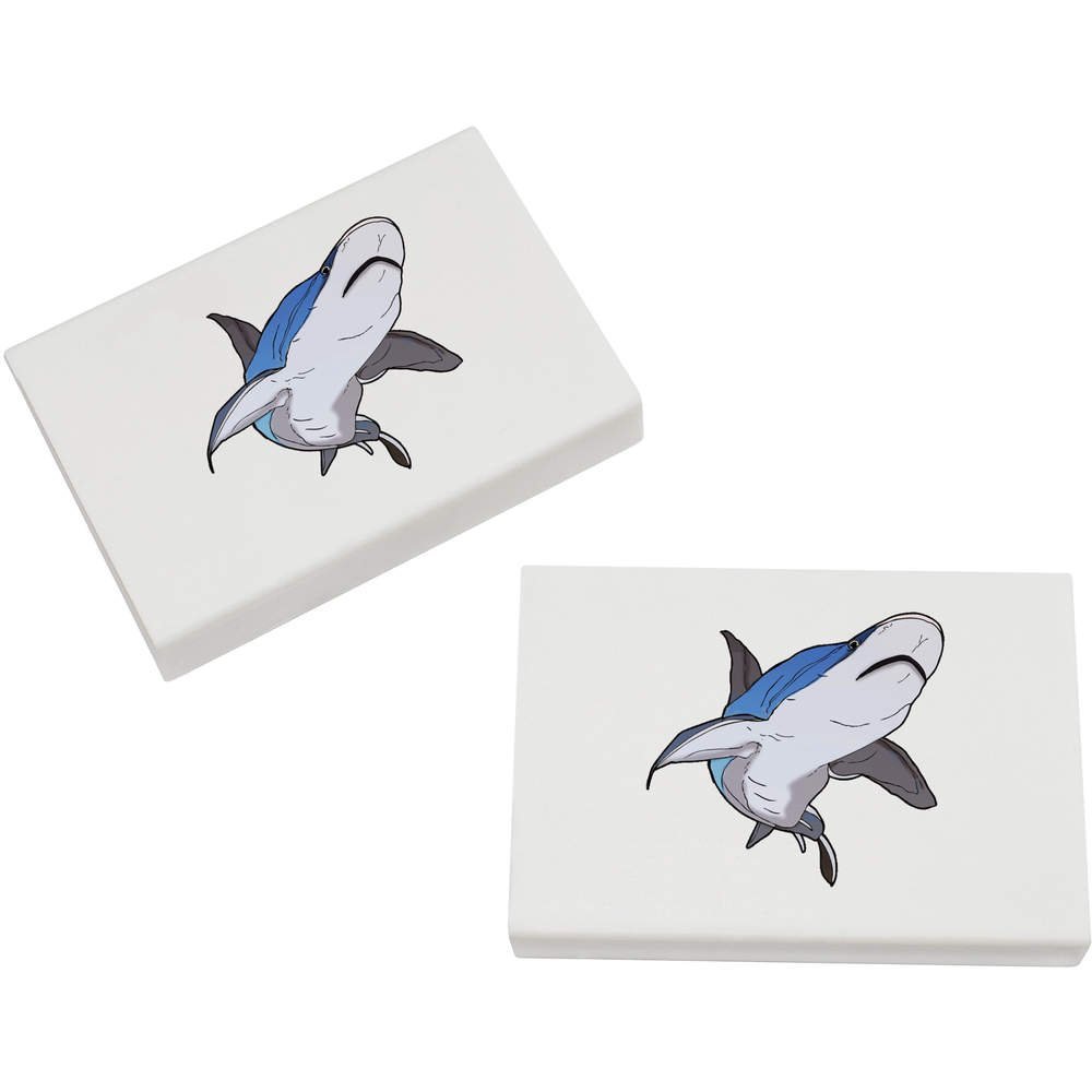 Azeeda 2 x 45mm 'Swimming Shark' Erasers/Rubbers (ER00018106)