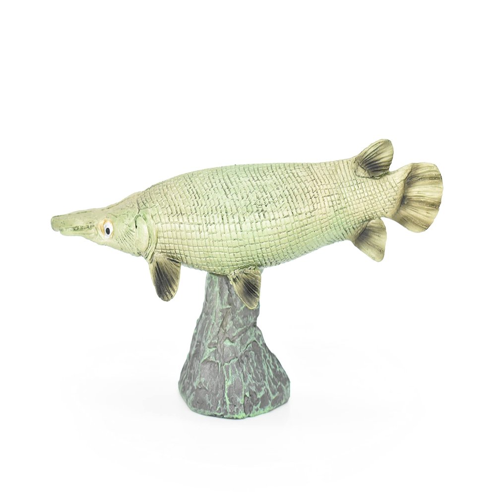 Alligator Gar, Fish, Atractosteus Spatula, Very Realistic Rubber Figure, Model, Educational, Animal, Hand Painted Figurines, 6" CH017 BB71