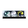 Perfect Cases Triple Mini Helmet Display Case with Sport Moulding in Black view 1