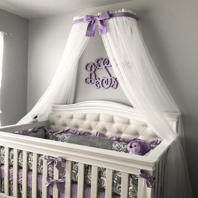 Bed canopy cornice CrOwN FrEe White Sheer drapery teester coronet Nursery Crib custom design So Zoey Boutique SALE