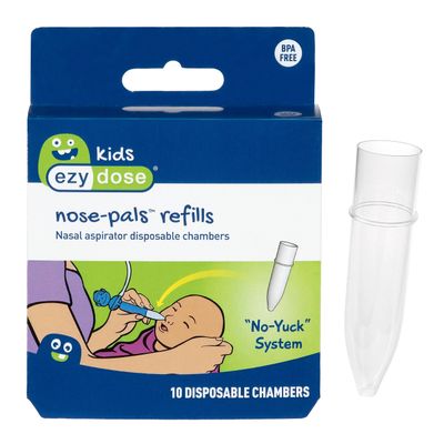 Ezy Dose Kids Nasal Aspirator Storage Refills, Sinus Relief and Mucus Sucker for Baby and Toddler, Nose-Pals, Convenient and Easy to Use, Disposable Chambers, BPA Free