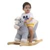 Rock My Baby Rocking Gray Horse with Chair, Plush Stuffed Rocking Pony with Realistic Sound, Baby Rocker Animal for Toddlers 1-3 Ride on,CPC Certified view 1