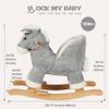 Rock My Baby Rocking Gray Horse with Chair, Plush Stuffed Rocking Pony with Realistic Sound, Baby Rocker Animal for Toddlers 1-3 Ride on,CPC Certified view 3