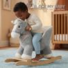 Rock My Baby Rocking Gray Horse with Chair, Plush Stuffed Rocking Pony with Realistic Sound, Baby Rocker Animal for Toddlers 1-3 Ride on,CPC Certified view 4