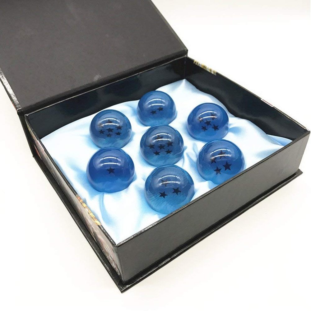 Boxtree Children Toy New Gift Box Set of 7pcs Ball Z 43mm/1.7" Stars Crystal Ball (Blue)