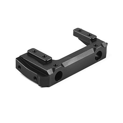 Aluminum Alloy Combat Style Servo Relocation Bumper Mount for Axial SCX10 II 90046 90047 1pc (Black)