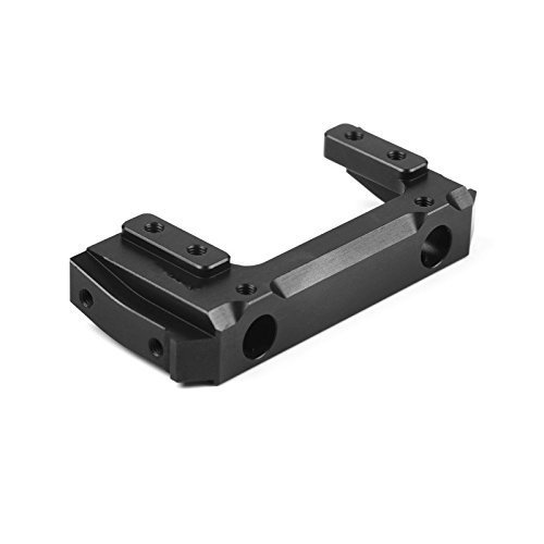 Aluminum Alloy Combat Style Servo Relocation Bumper Mount for Axial SCX10 II 90046 90047 1pc (Black)