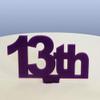 13th Celebration Cake Topper - Purple, 15 cm view 1