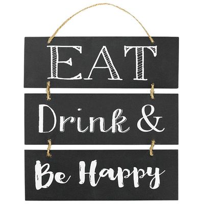 Amscan 241751 Eat, Drink & Be Happy 3 Tiered Wood Sign, 1ct