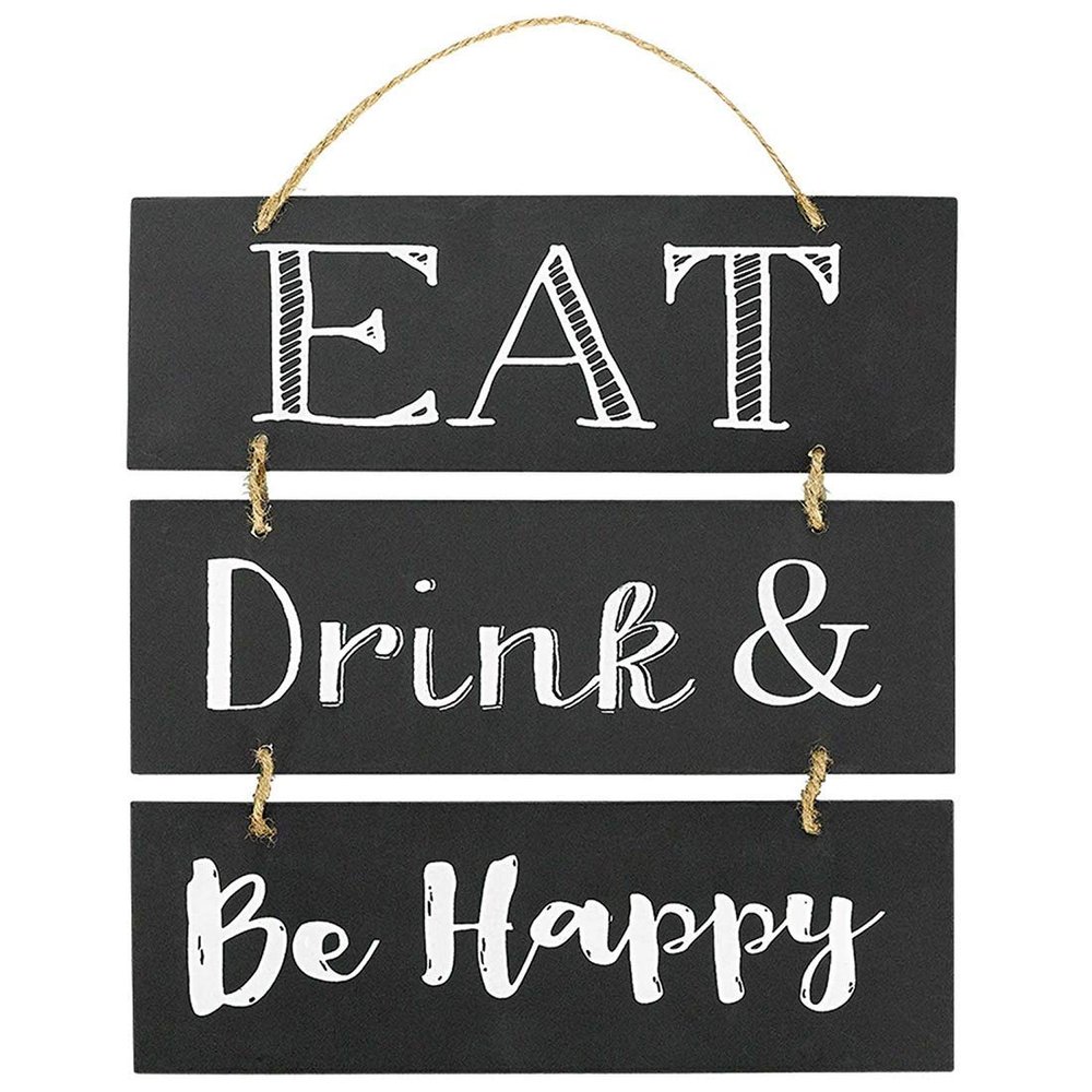 Amscan 241751 Eat, Drink & Be Happy 3 Tiered Wood Sign, 1ct