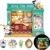 Rolife DIY Miniature House Kit Alice's Tea Store, Tiny House Kit for Adults to Build, Mini House Making Kit with Furniture, Halloween/Christmas Decorations/Gifts for Family Friends (Alice's Tea Store) view 1