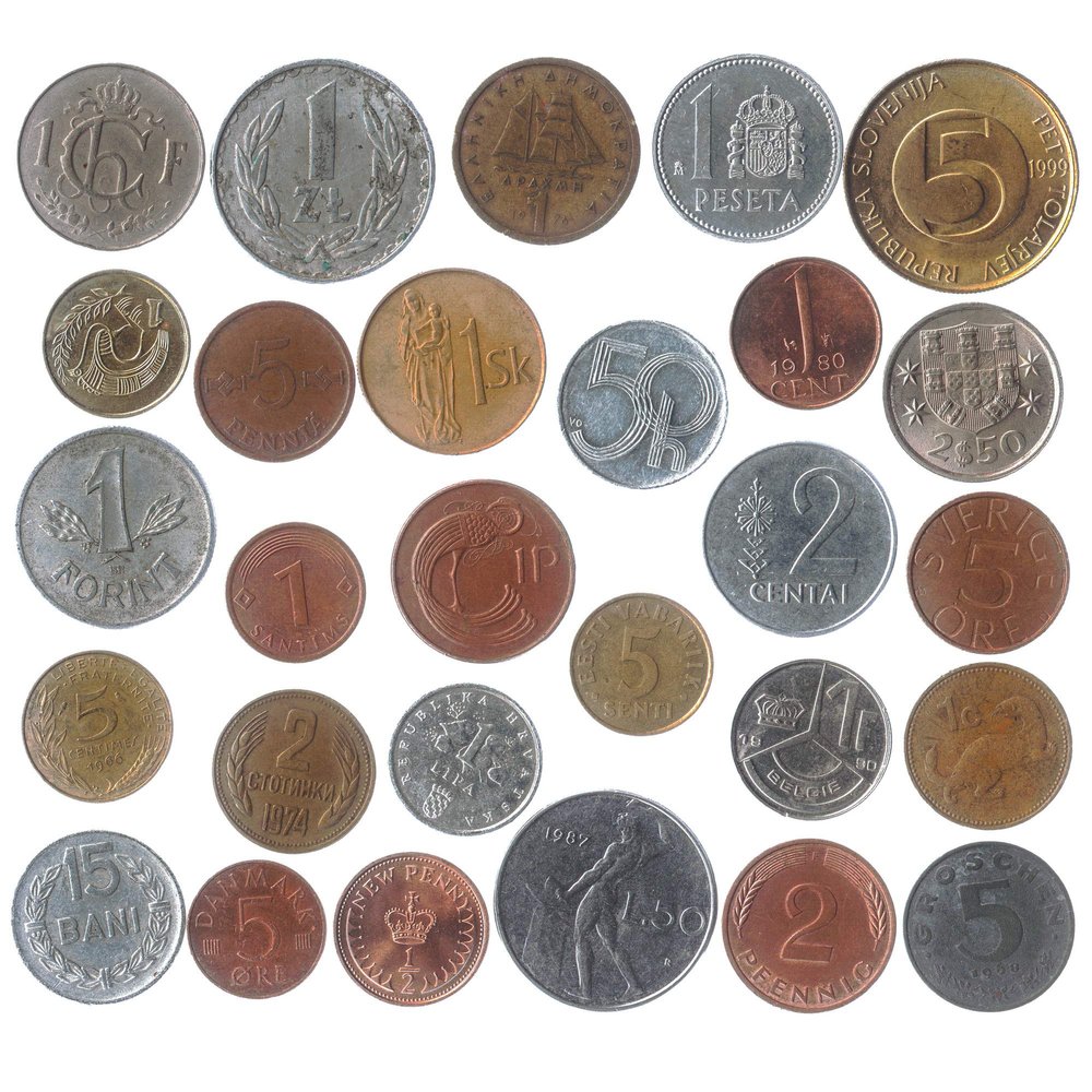LOT of 28 Different EU Coins (PRE-Euro Collection) - Collectible, Old Coins for Album or Display